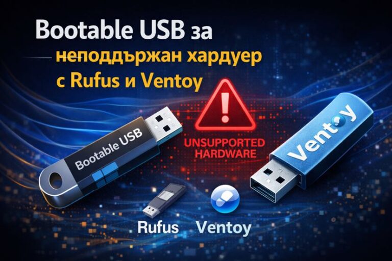 Read more about the article Bootable USB за неподдържан хардуер с Rufus и Ventoy
